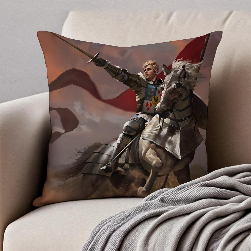 Historical Game KKingdom Come Deliveranc Cushion Cover Pillowcase Antidustmite Invisible Zipper Short Plush Sofa Cushion