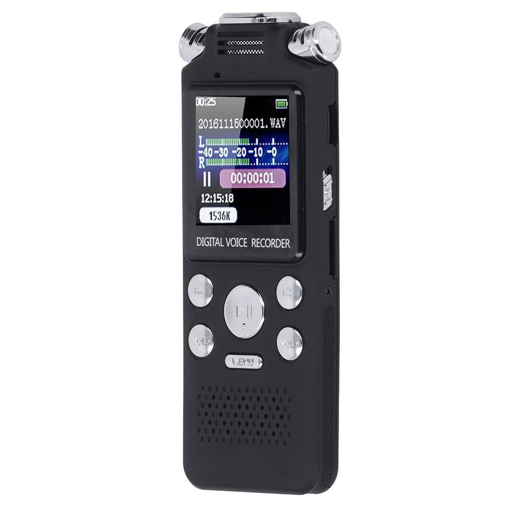 Digital Voice Recorder with Speaker Double Microphone 0.8 Inch LCD Screen MP3 Player Noise Cancellat