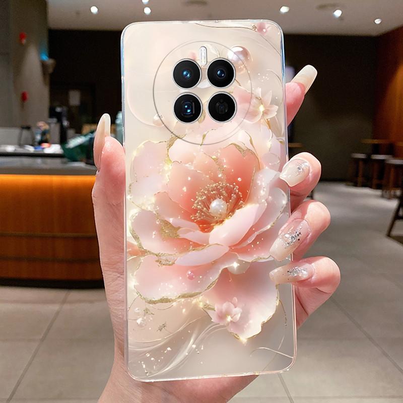 Phone Case For Huawei Mate 50 50E Butterfly Bow Protective Casing For Huawei Mate 50 Pro Transparent Soft Silicone TPU Cover