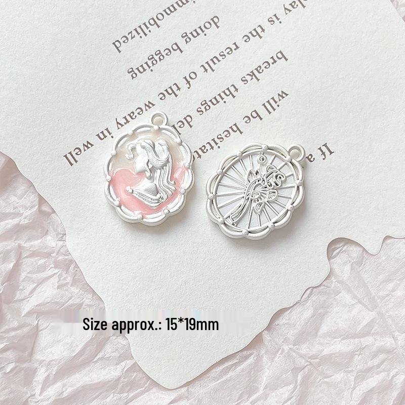 Fairy Tale Princess Charm Set: Alice, Belle, Jasmine, Snow White Pendants for DIY Bracelets & Necklaces