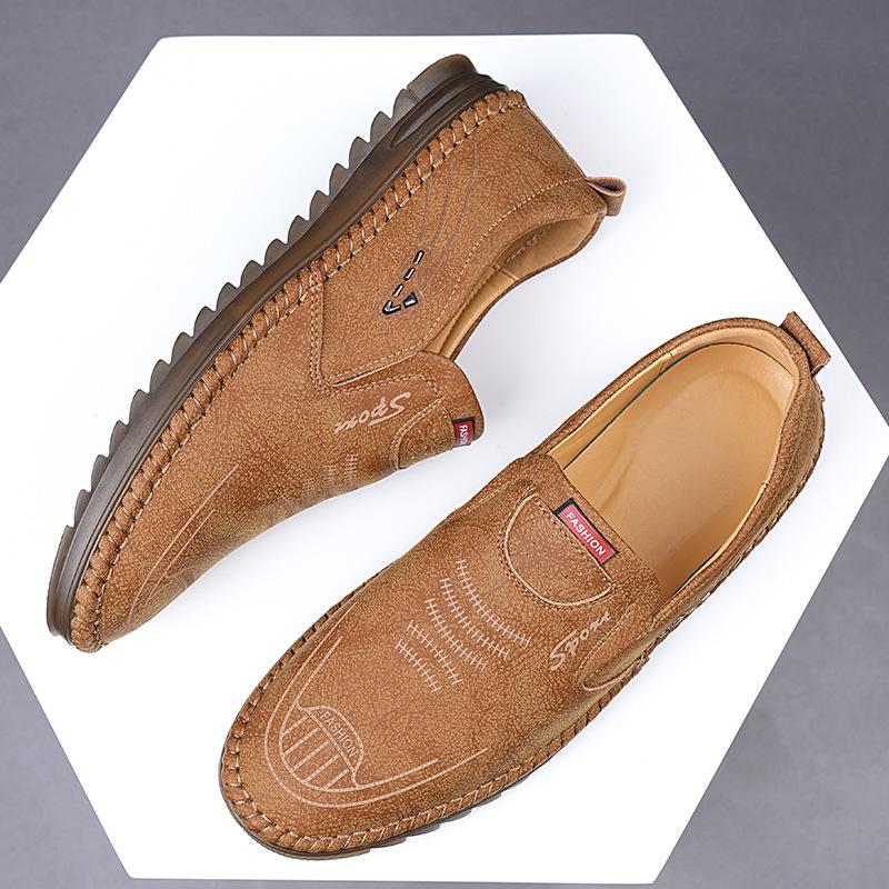 Мужская обувь осенняя ручной работы на одной педали онлайн обувь для вождения мужская универсальная на мягкой подошве мужская повседневная обувь модная повседневная