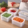 Big Capacity Fridge Fresh Container Box Save Space Vegetable Fruit Container Box Drain Basket