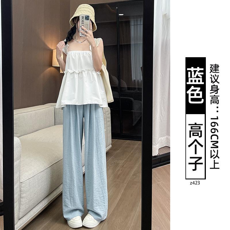 Khaki milk pants women's 2025 new autumn and winter thickened cotton pants wear warm small velvet wide-leg pants