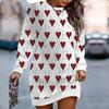 Женское элегантное, модное, трендовое и повседневное худи, 3D-принт символа сердца, трехмерный крой, женское длинное худи, подарок на День святого Валентина