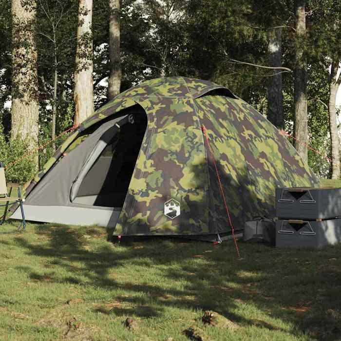 VidaXL Tente de camping à dôme 3 personnes camouflage imperméable, tente, abri de camping, abri de jardin, tente de jardin, 4009617