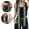 Long Narrow Scarf Leopard Print Multipurpose Skinny Neckerchief Neck Wrap Headband for Fashionable Women Waist Belt