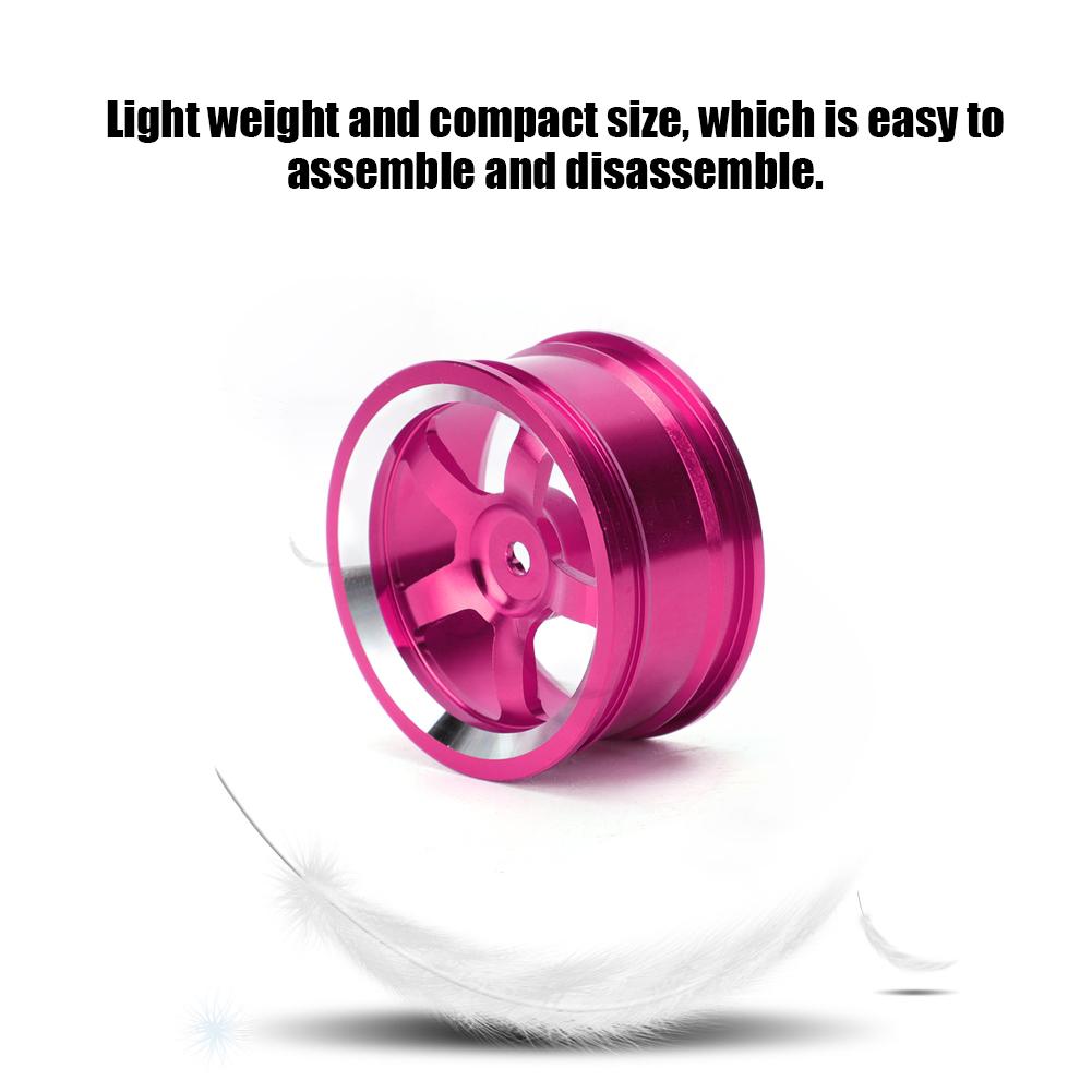 4Pcs 1/10 Aluminum Alloy Wheel Hub Accessory RC Parts Fit for HSP 94123 Touring Drift CarPink