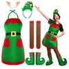 Christmas Dress Up Christmas Elf Dress Set Green Elf Family Matching Outfits  Christmas