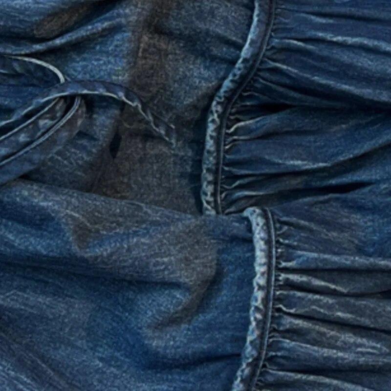 Johnature Woman Spring Casual Splicing A-Line Skirts Solid Color Cotton Vintage Retro Chinese Style Skirts