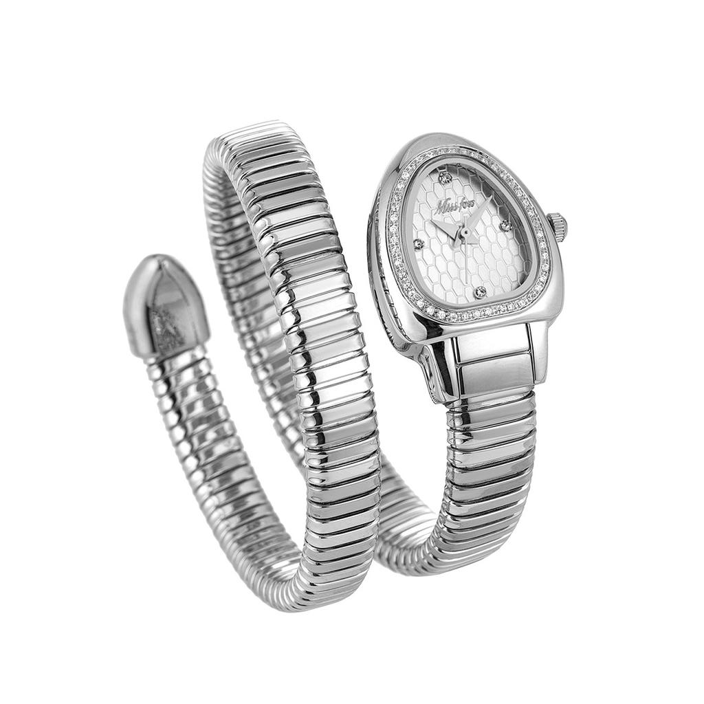 MISSFOX Women's Watches New Quartz Snake Shape Simple Ladies Watch Fashion Unique Strap Waterproof Wristwatches