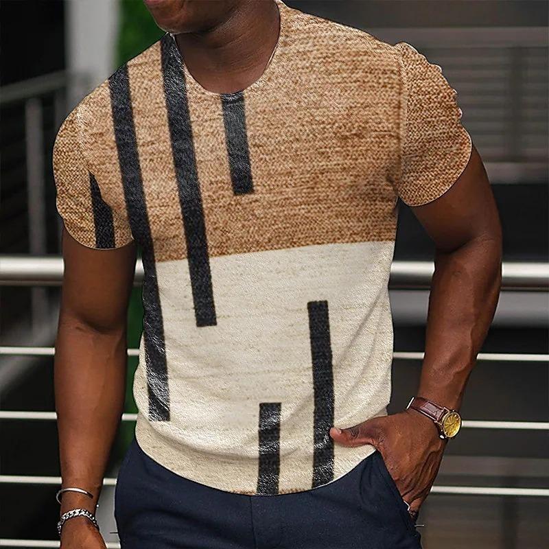 Men's Vintage T-shirt 3D Gradient Print Short Sleeve Tops Summer Casual Street T Shirt Oversized Tee Shirt Kids Clothes