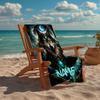 Custom Name Ultra-Soft Beach Towel with Wolf Theme,Ideal for Pool - Camping, Diving - Perfect Travel Essential, Vibrant Beach Towel.