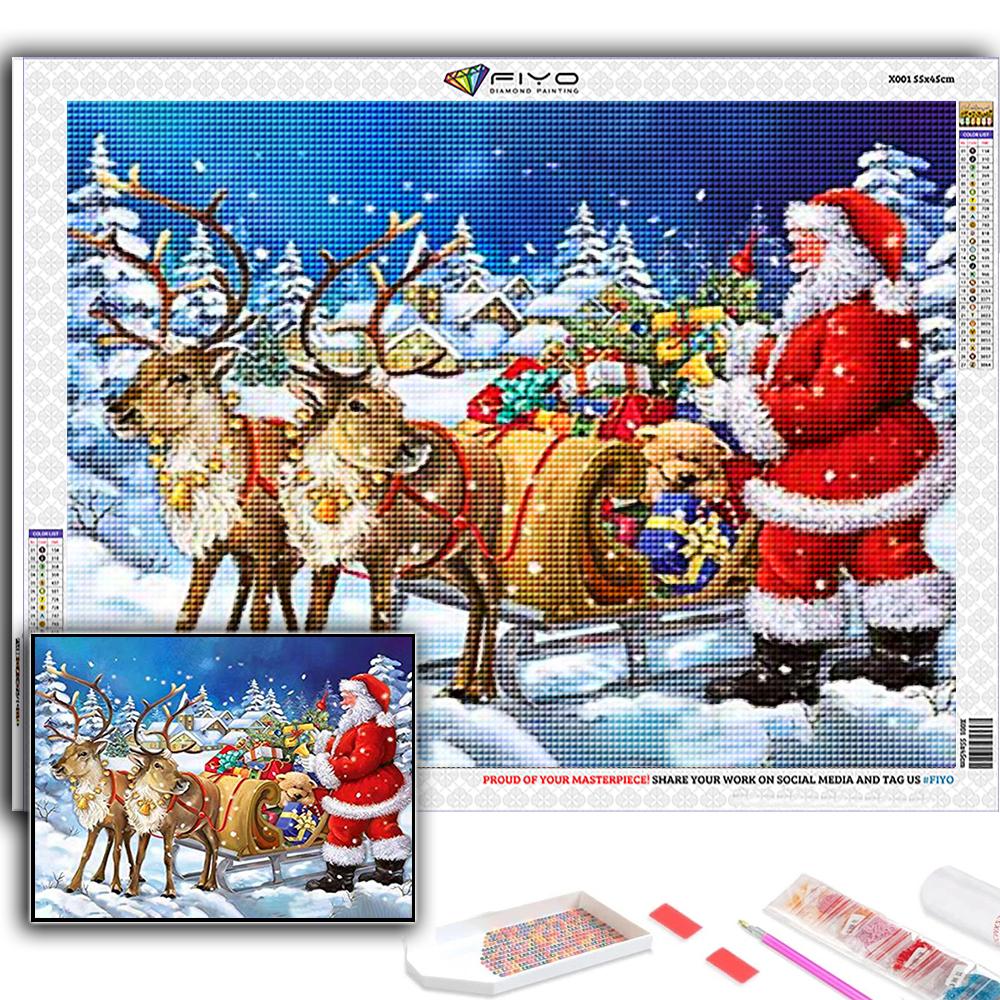 Популярная 5D Diy вышивка крестиком Рождественская елка Санта-Снеговик картина полная дрель набор для вышивки крестиком настенная наклейка домашний декор