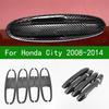 Для honda CITY 2008-2014 Черный Узор под Углеволокно Аксессуар Накладка на Ручку Двери Автомобиля Накладка Рамка 2009 2010 2011 2012 2013