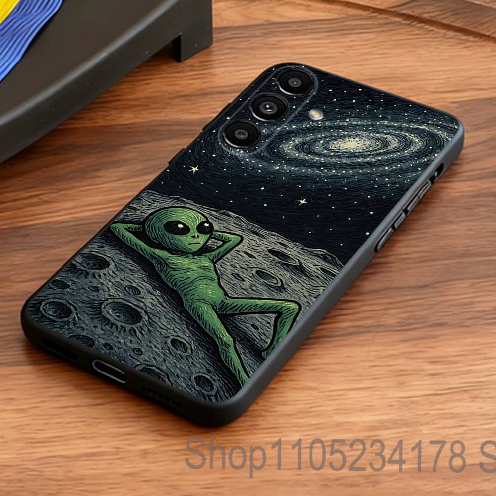 Уникальный Космический НЛО Инопланетный Чехол для Телефона Samsung Серии S s21 s22 s23 s24 s25 FE Plus Ultra Мягкий ТПУ Приятный для Кожи Чехол