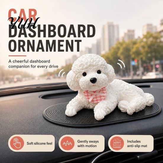 Puppy Squeeze Toy with Anti-slip Mat Dog Stress Relief for Car Dashboard Decor, Mat, Soft Animal Anti-Anxiety Senosry Shape Calming Toys