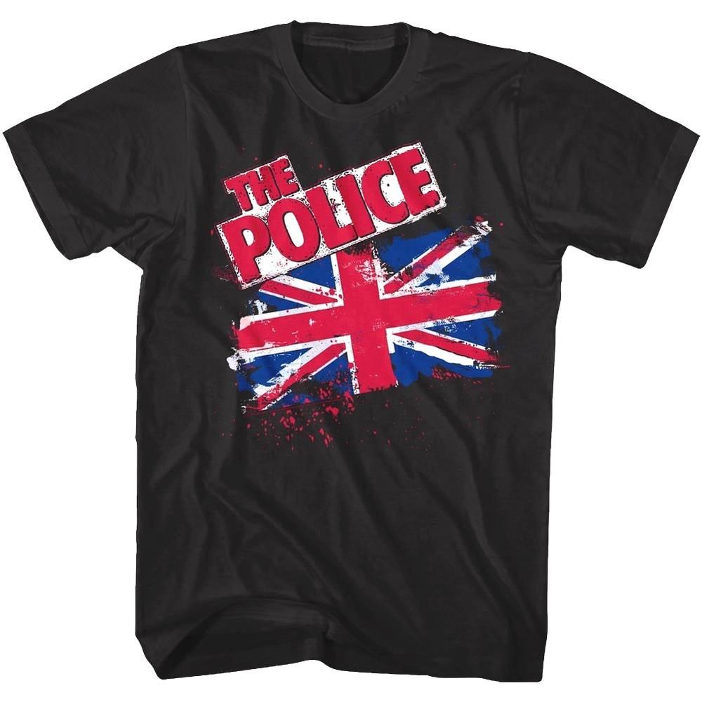 Sting & The Police Union Jack British Flag Mens T Shirt Rock Band Concert Merch
