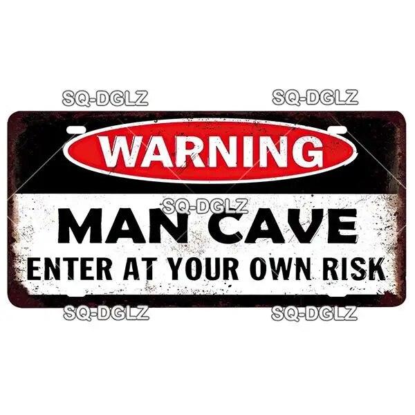 [SQ-DGLZ] Предупреждающий Человек Пещера Номерной Знак Оловянная Вывеска Магазин Бар Настенное Украшение Металлическая Вывеска Домашний Декор Живопись Таблички Художественный Плакат