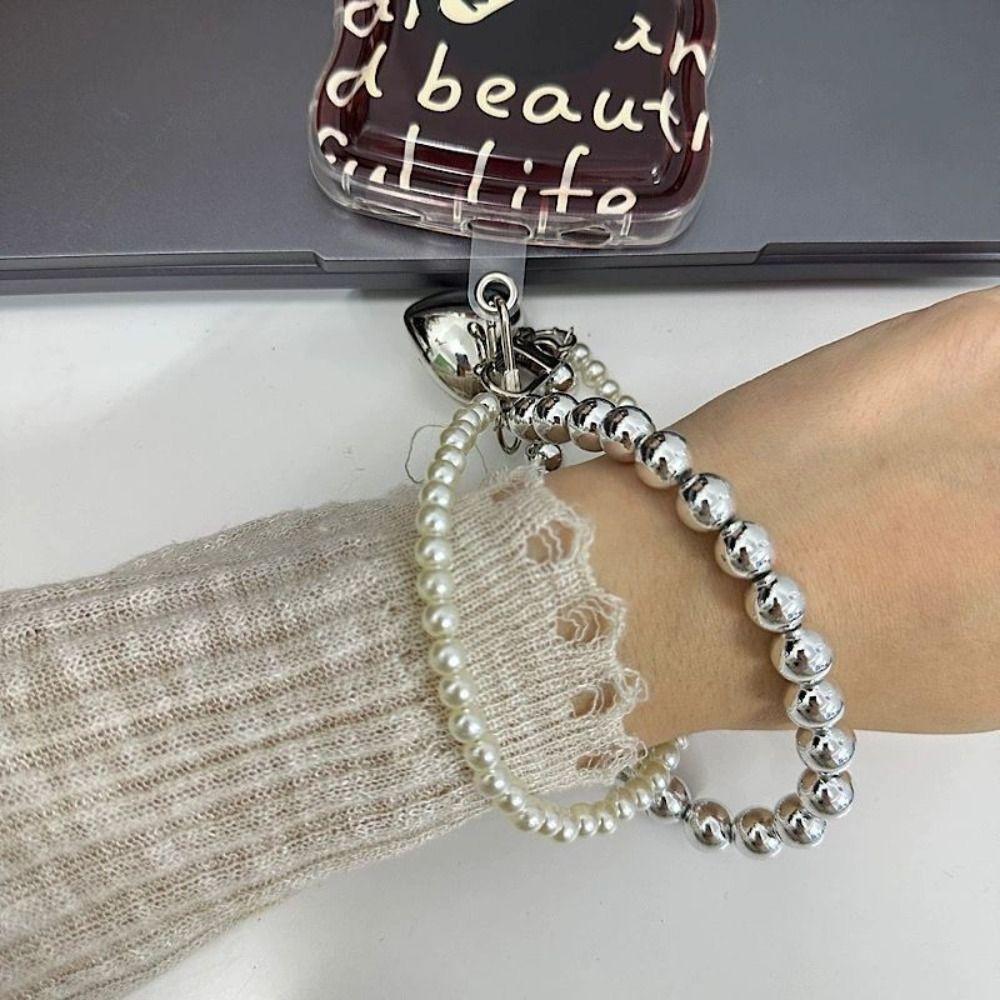 Luxury Pearl Beaded Phone Strap Fashion Wrist Short Rope Phone Charm Chain Phone Accessories