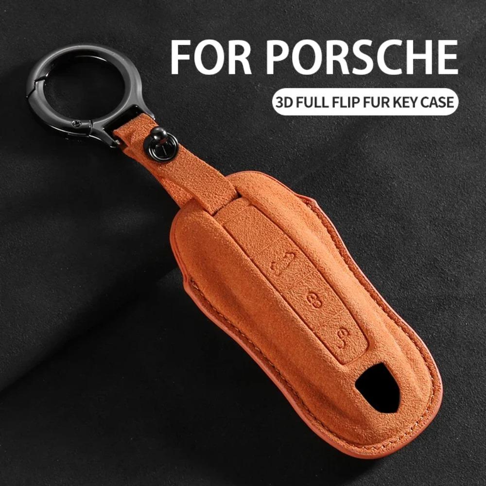 Чехол для ключа автомобиля для Porsche Panamera Cayenne 971 911 9YA Macan Boxster 3 кнопки замшевый чехол для пульта ключа автомобиля аксессуары