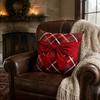 Festive Christmas Pillow Cover Plaid Sofa Pillowcase Holiday Decor Throw Pillow Cover  Cozy