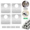Cabinet Hinge Repair Plate Kit Kitchen Cupboard Door Hinge Mounting Plate With Holes Flat Fixing Brace Brackets Household Tools