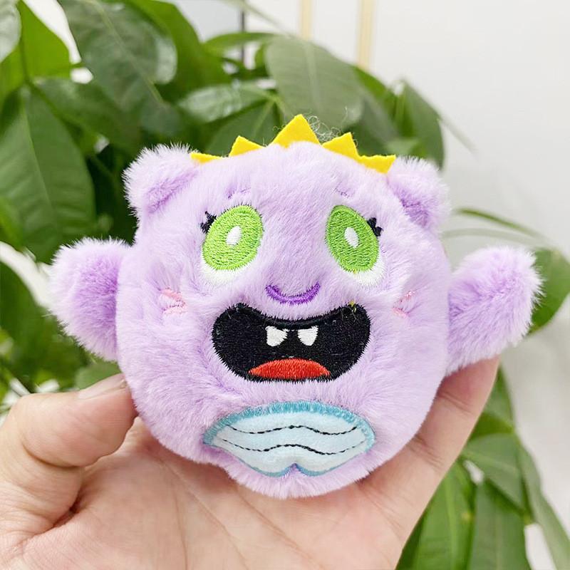 Enchanting Plush Monster Keychain Bag Cute Animal Themed Key Holder For Everyone