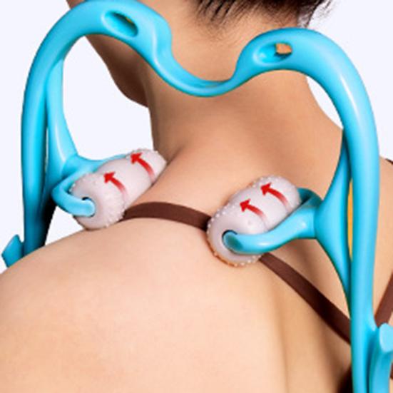 6-колесный роликовый массажер для шеи, ручной шейный массажер, вращающийся на 360 градусов, роликовый массажер для облегчения боли в спине и плечах