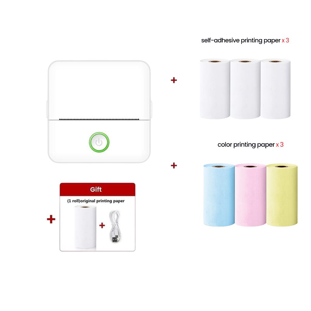 Беспроводной перезаряжаемый мини-принтер Bluetooth с Android IOS, беспроводной принтер для печати чеков и этикеток для липких альбомов, этикеток