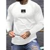 Мужская весенне-осенняя удобная и повседневная футболка с круглым вырезом и длинным рукавом
