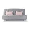 Диван-кровать COMFORT BULTEX - Серая ткань + Розовые декоративные подушки - Д193 x Г95 см