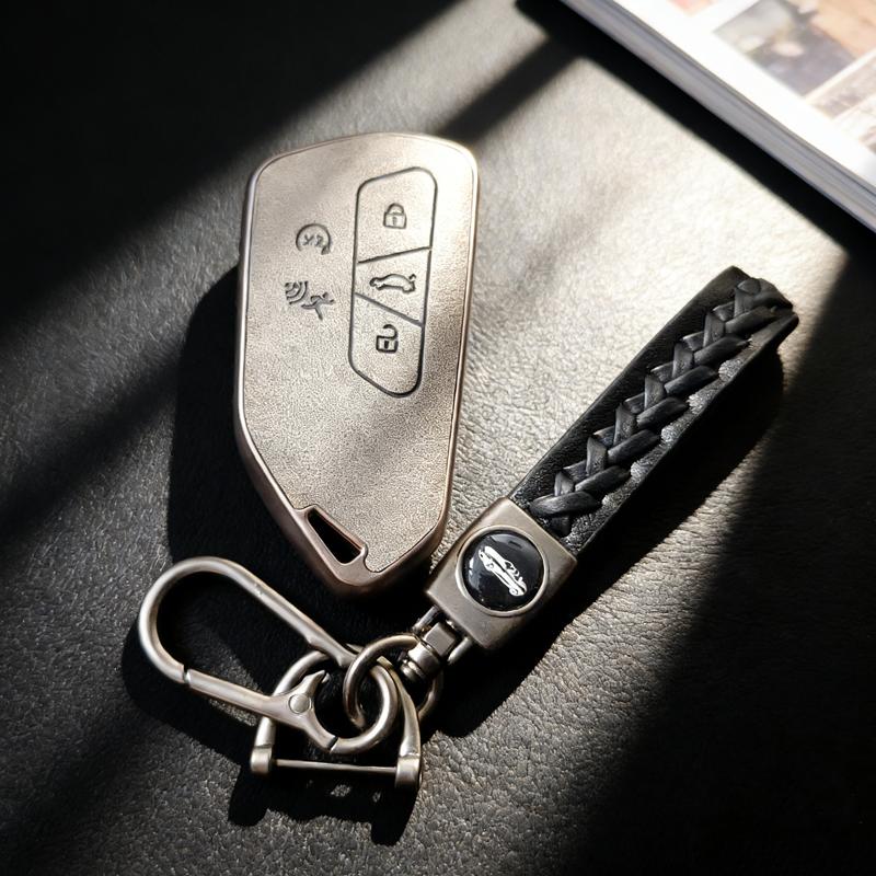 2024 2025 for VW Atlas Cross Sport Key Case Cover Fob Very Light 5 Buttons Car Smart Key Fob Ring Chain Cover Case Accessories