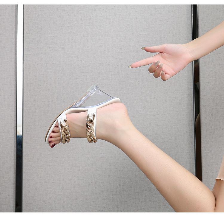 Серия 1098, туфли на танкетке и платформе, см, каблук см, женские простые прозрачные туфли с цепочкой и цепочкой, LFD