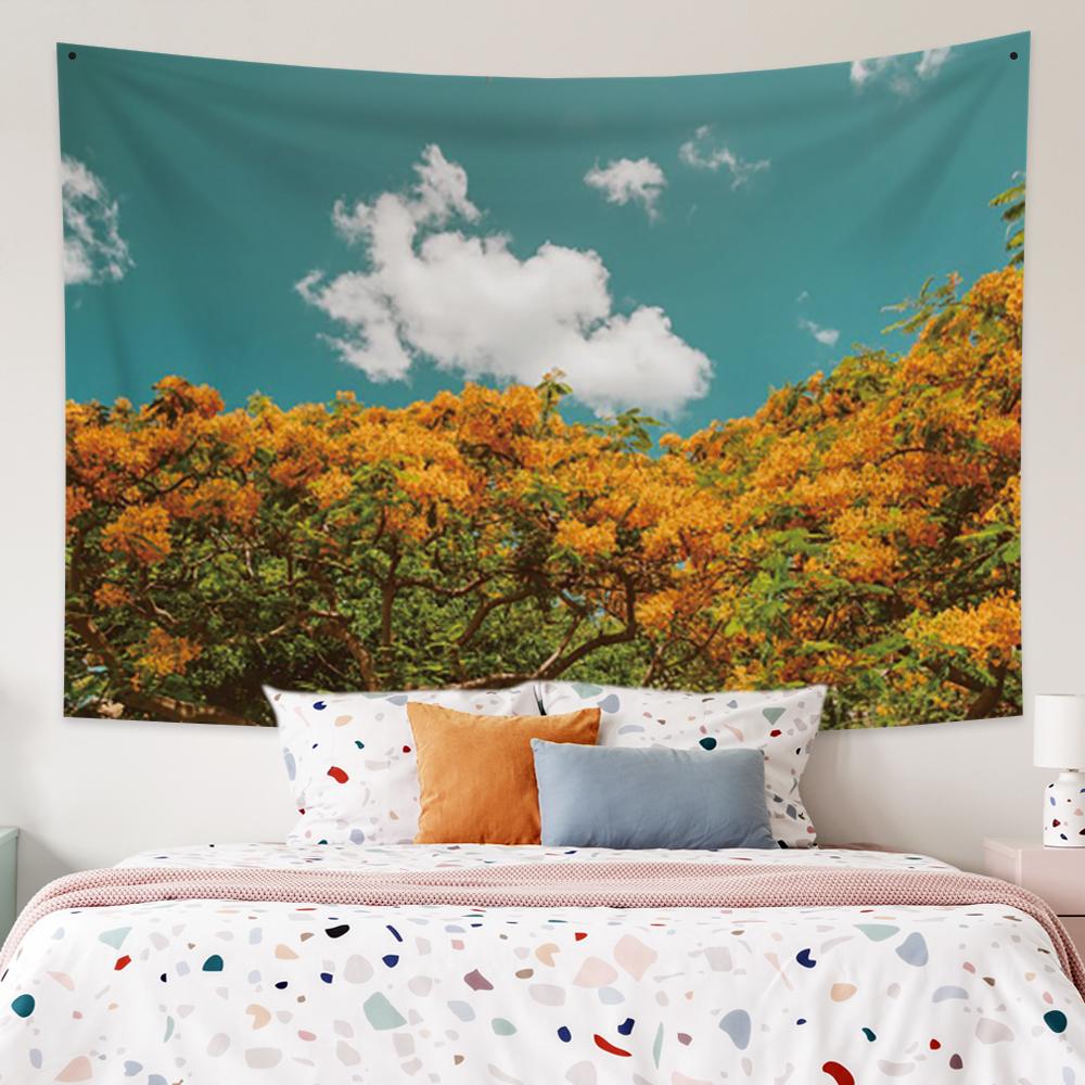 Яркий настенный гобелен с полной луной и звездами, мечтательный ночной вид, гобелен, абстрактный домашний декор, гобелен для спальни, гостиной, общежития