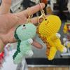 Cartoon Animal Mini Dinosaur Keychain Soft Wool Knitted Pendant Crochet Dinosaur Pendant  Backpack