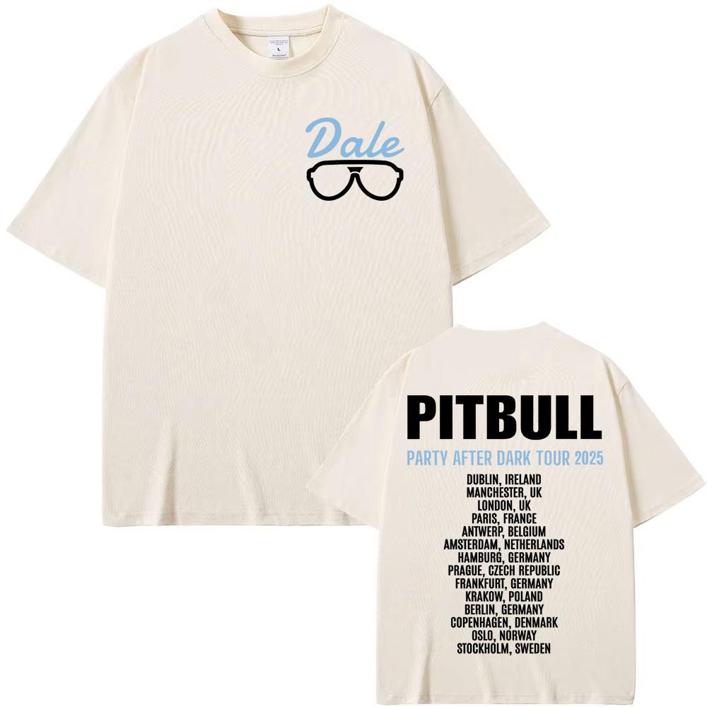 Pitbull Party After Dark EU 2025 Тур Графическая Концертная Футболка Мужская Женская Харадзюку Хип-Хоп Готика Короткий Рукав Футболки Стритвир