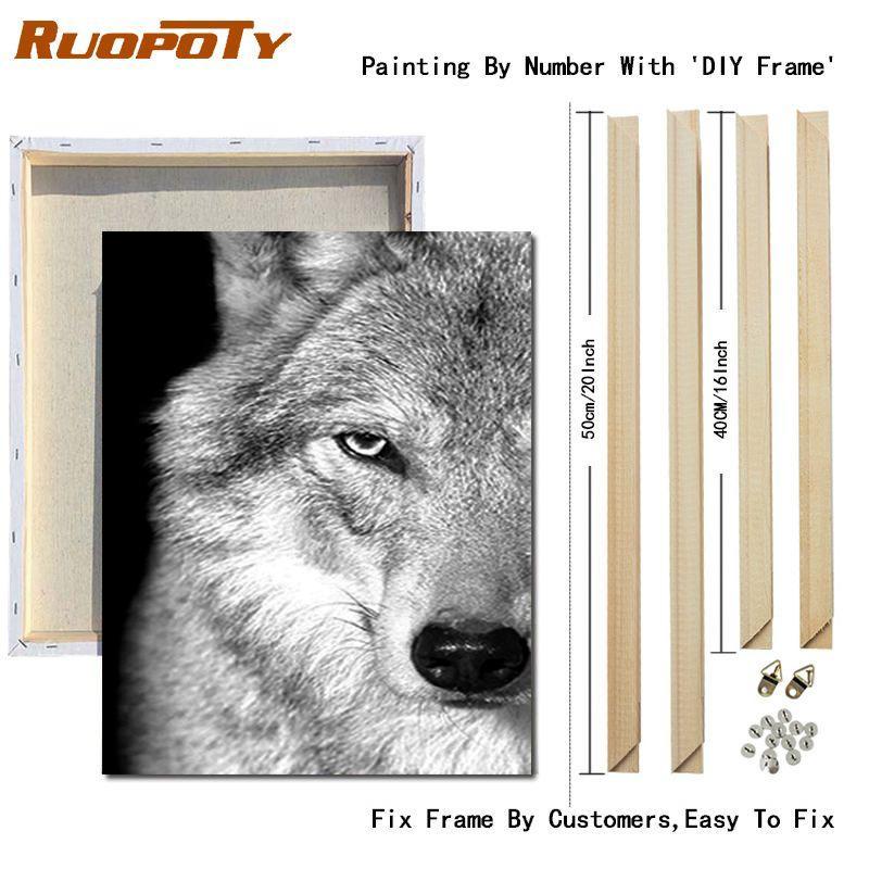 RUOPOTY Картина по номерам Слон, акрил на холсте, уникальный подарок, картина по номерам, лев, животное, украшение для дома