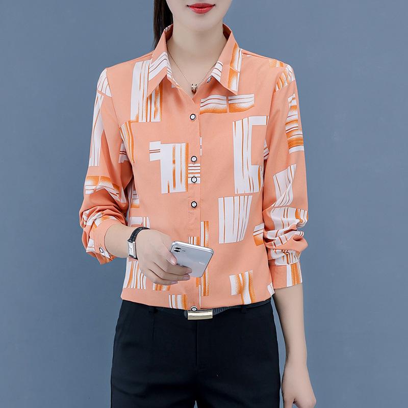 YYFS Женские модные повседневные весенне-осенние блузки и рубашки-поло с длинными рукавами и воротником-стойкой