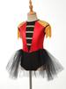 Girls Circus Ringmaster Costume Sleeveless Sequins Jumpsuit Tassels Open Back Short Unitard Dance Performance Wear