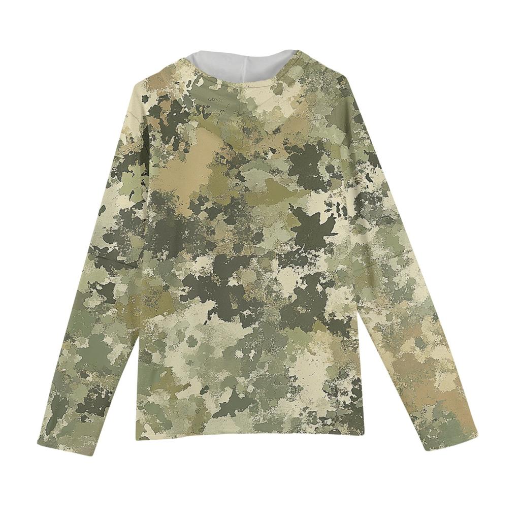 Мужская толстовка с капюшоном свободного кроя в стиле кэжуал с камуфляжным принтом