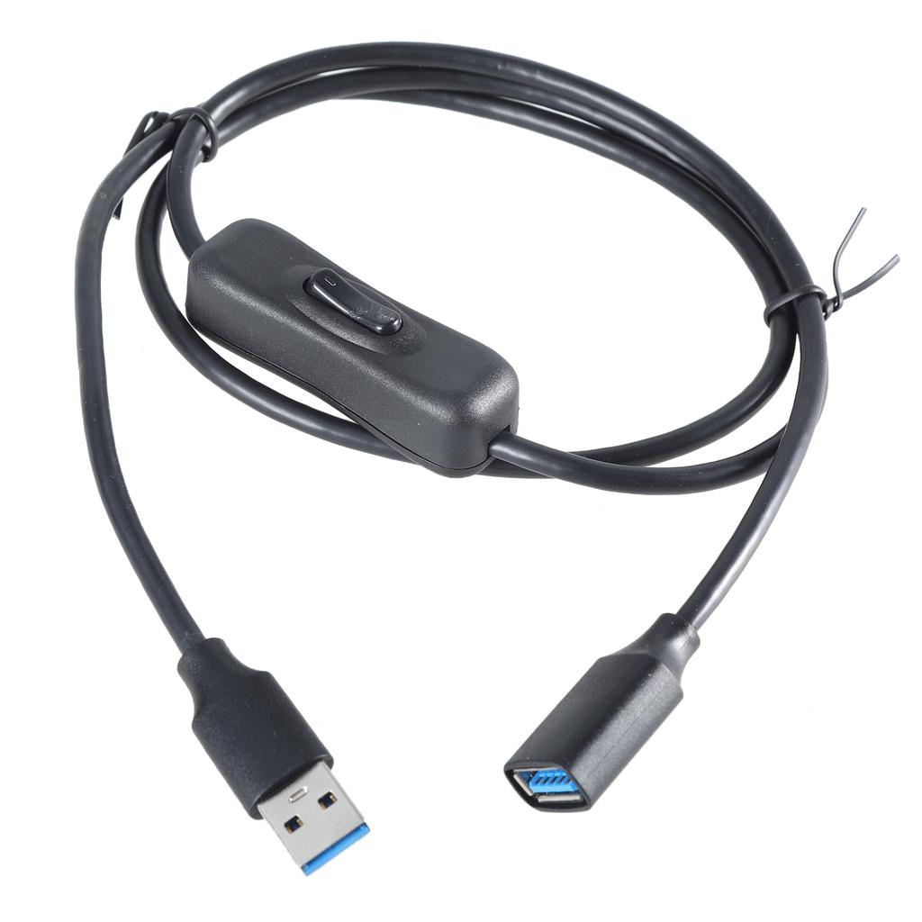 Удлинительный кабель USB 3.0 с выключателем питания, высокоскоростной передачей данных и зарядкой, светодиодный светильник для USB-вентилятора
