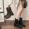 New Medium Socks Boots Pointed Fly-woven Short Boots Waterproof Table Heightening Boots Japanese Princess Boots Fashion Boots