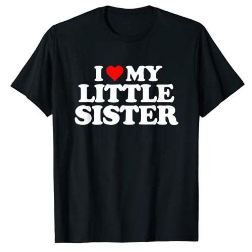 Футболка I Love My Sister Я люблю мою сестру Графическая футболка Топы Смешные надписи Буквы Принтованные Наряды Семейная парная одежда