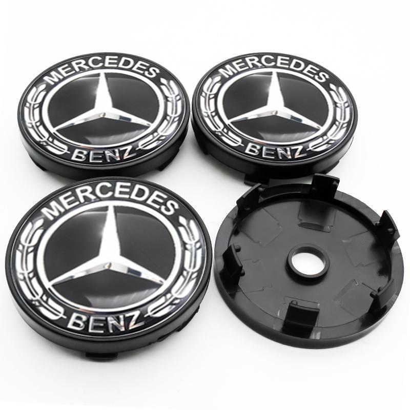 OLV5 4 шт. 60 мм 75 мм Центральные колпачки ступицы колеса автомобиля для Mercedes Benz класса AMG W205 W203 GLC GLK W206 W220 A180 W211 Заглушка Накладка на диск Аксессуары