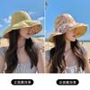 Flower bucket hat women's summer sunscreen sunshade UV protection casual big eaves big head circumference double-sided basin hat sun hat