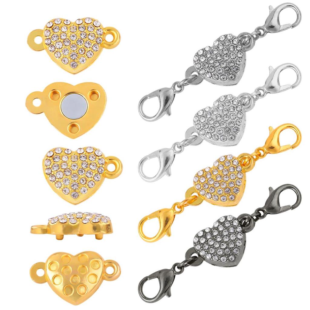 2 компл./сумка, сильные магнитные застежки в форме сердца, подходят для браслетов, ожерелья, застежки, соединители для изготовления ювелирных изделий