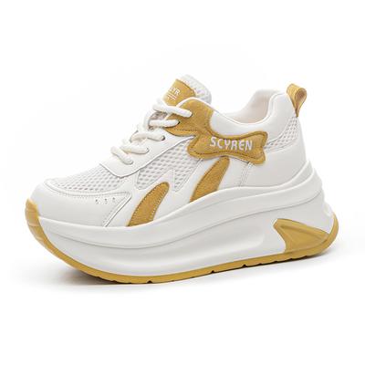 GKTINOO Сетчатые туфли с увеличением роста Женские 2025 Лето Новые Повседневные На толстой подошве Микрофибра Массивные кроссовки Платформа Обувь на танкетке