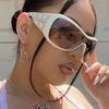 Y2k Face Mask Oversized Frame Sunglasses Women's Trendy Instagram Sunglasses Outdoor Fashion One-piece Sports Sunglasses 7752