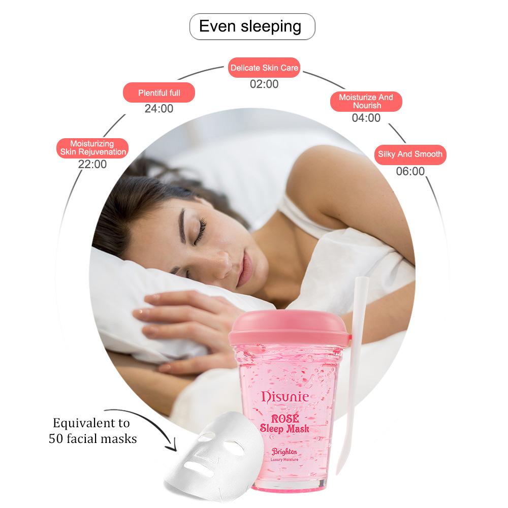 Роскошная увлажняющая маска для лица для сна с эссенцией розы и гиалуроновой кислотой