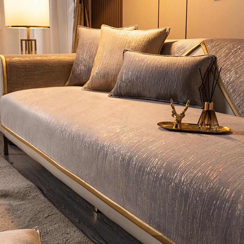 Нескользящий фиксированный коврик для дивана, легкий роскошный современный четырехсезонный универсальный чехол из натуральной кожи, элитное роскошное полотенце